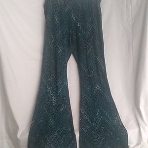 Black And Teal Bell Bottoms